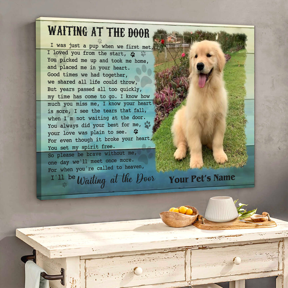 Waiting At The Door - Dog Memorial Canvas