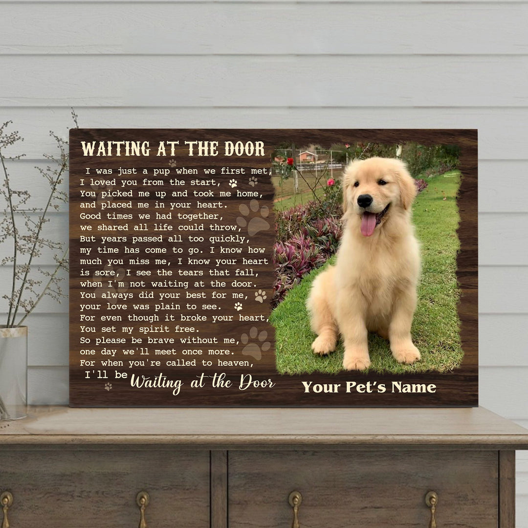 Waiting At The Door - Dog Memorial Canvas