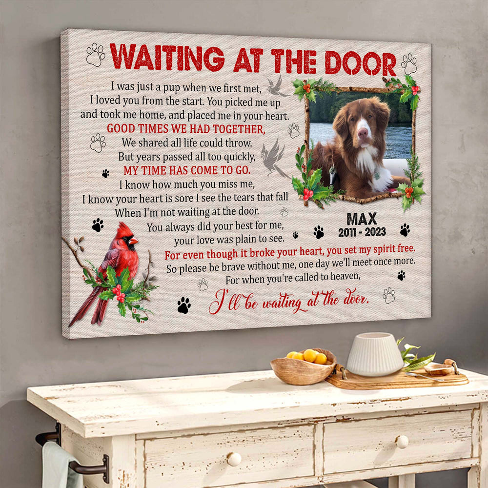 Waiting At The Door Poem - Dog Memorial Canvas