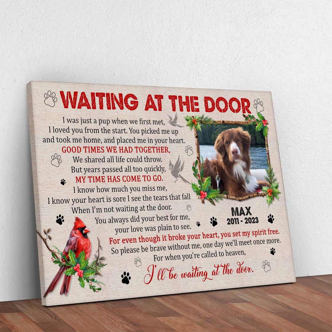Waiting At The Door Poem - Dog Memorial Canvas