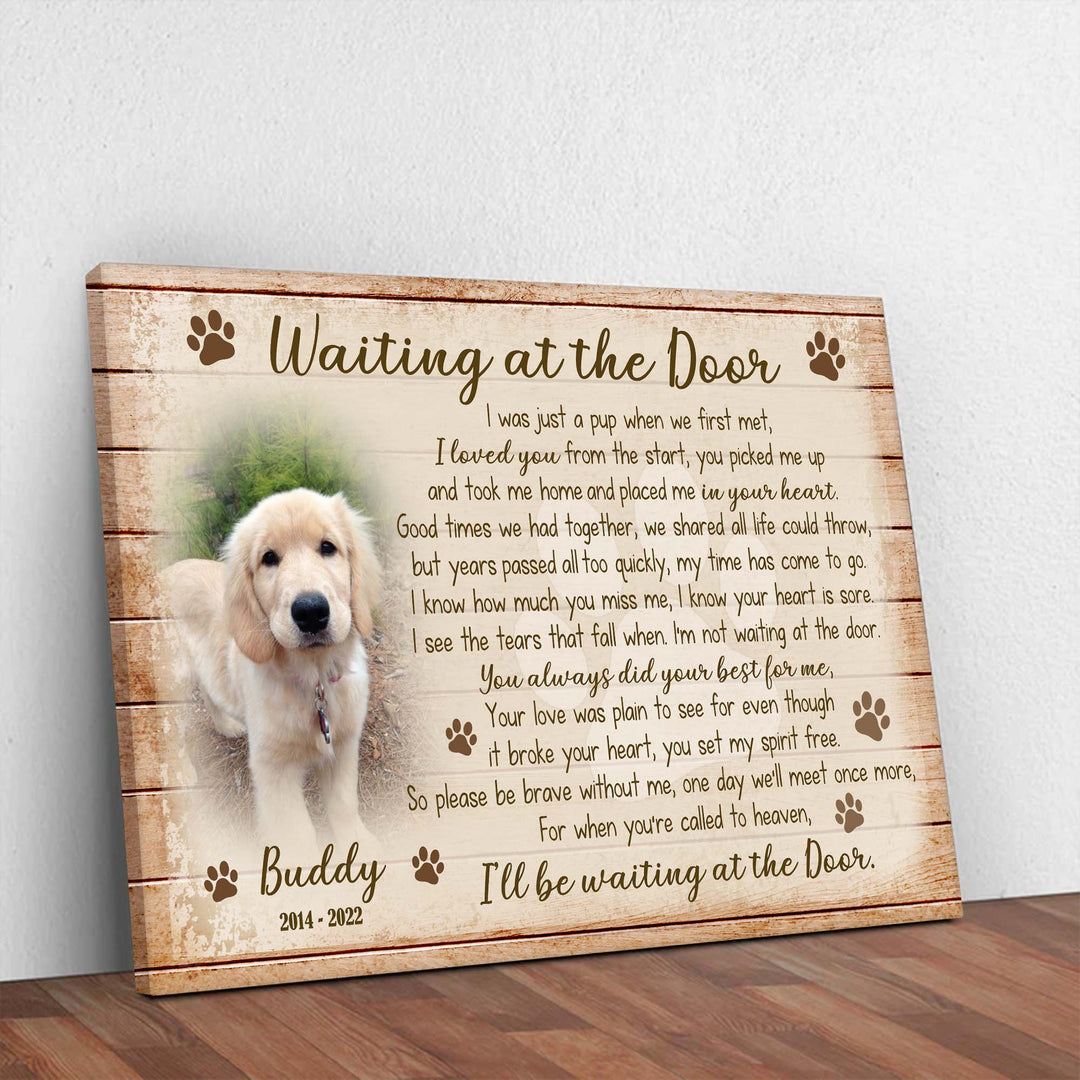Waiting At The Door Poem - Dog Memorial Canvas