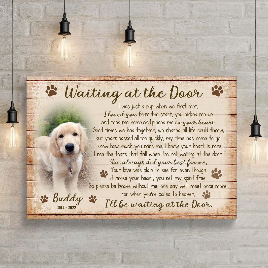 Waiting At The Door Poem - Dog Memorial Canvas