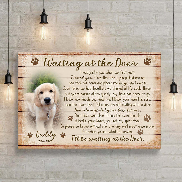 Waiting At The Door Poem - Dog Memorial Canvas