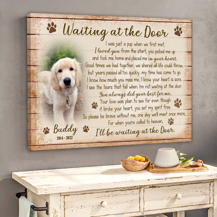 Waiting At The Door Poem - Dog Memorial Canvas