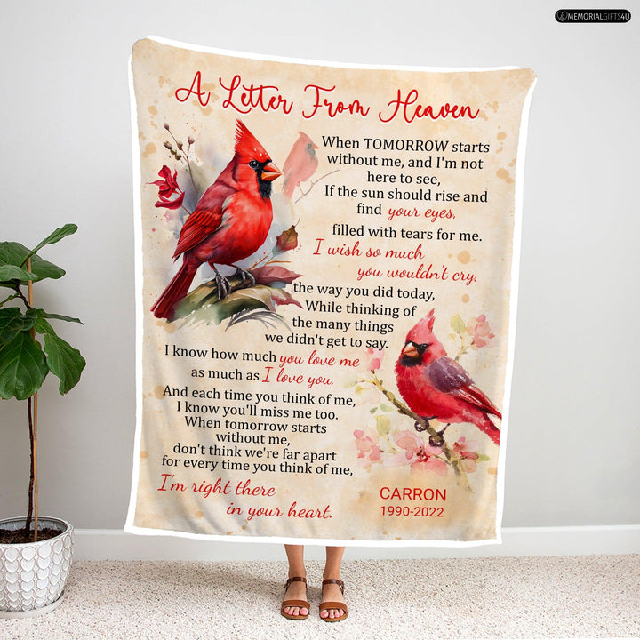 A Letter From Heaven Poem - Remembrance Gifts For Loss Of Mother Fleece Blanket
