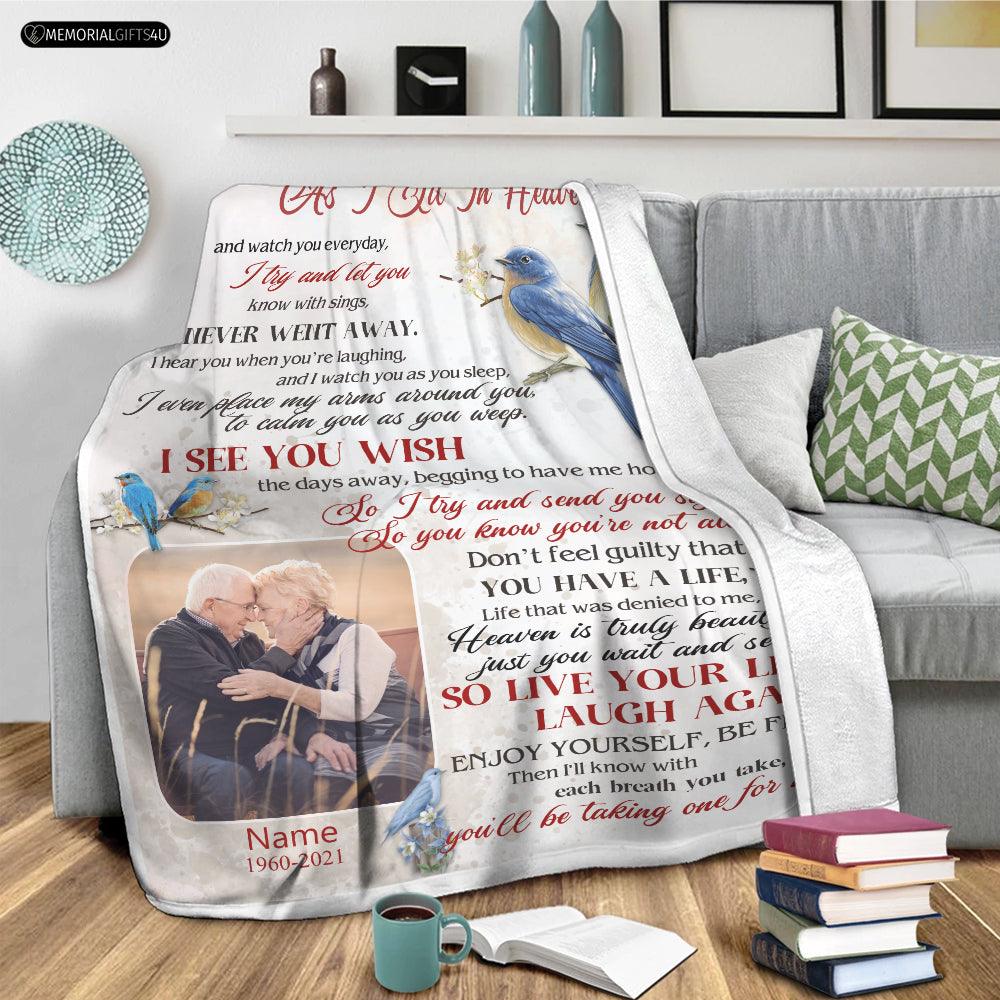 As I Sit In Heaven - Personalized Remembrance Gifts For Loss Of Mother Fleece Blanket