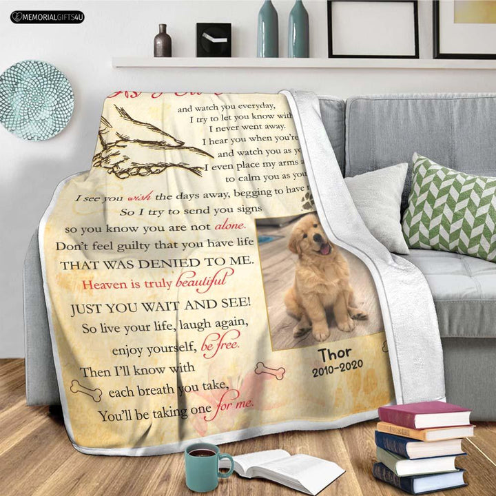 As I Sit In Heaven Poem - Dog Memory Blanket
