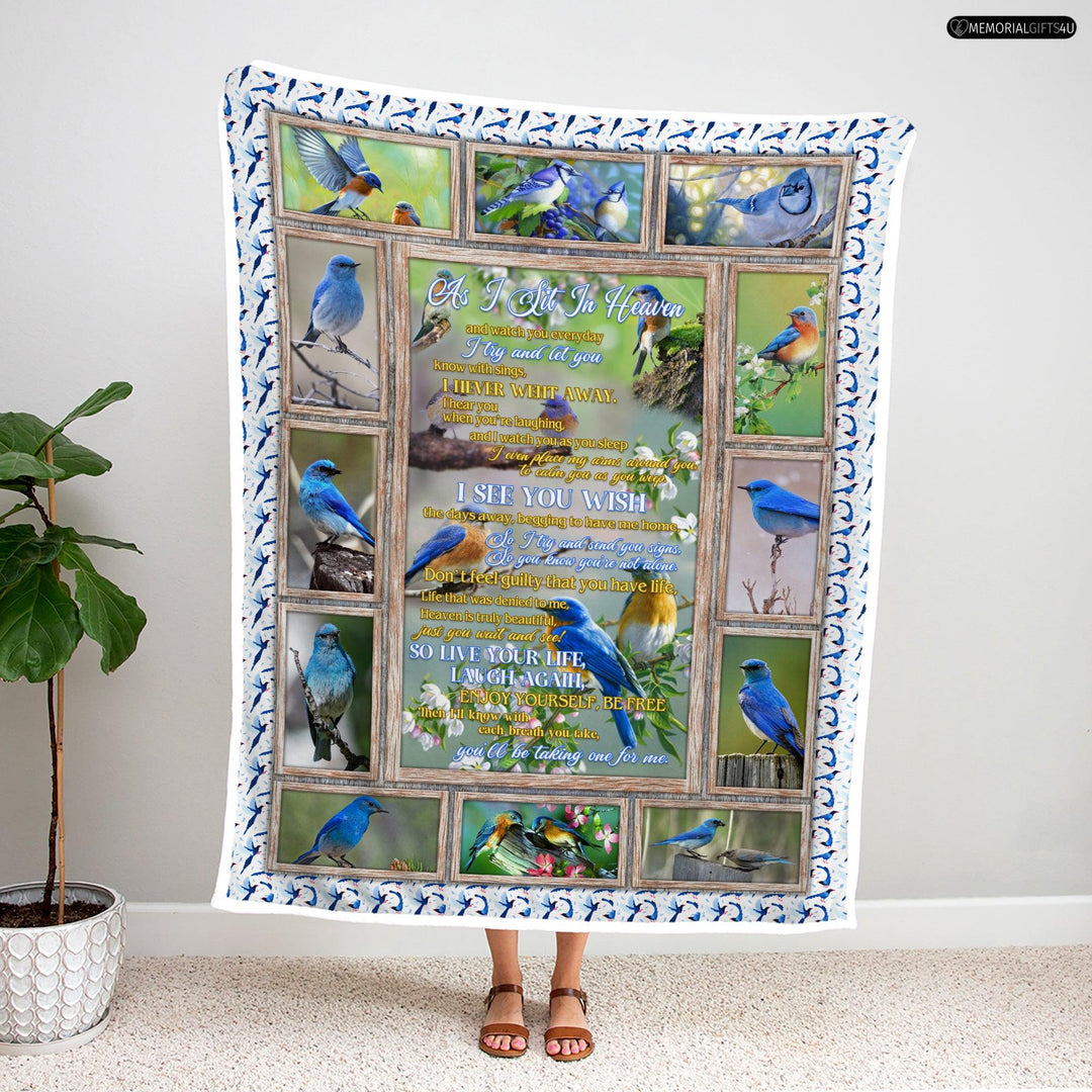 As I Sit In Heaven - Remembrance Gifts For Loss Of Mother Fleece Blanket