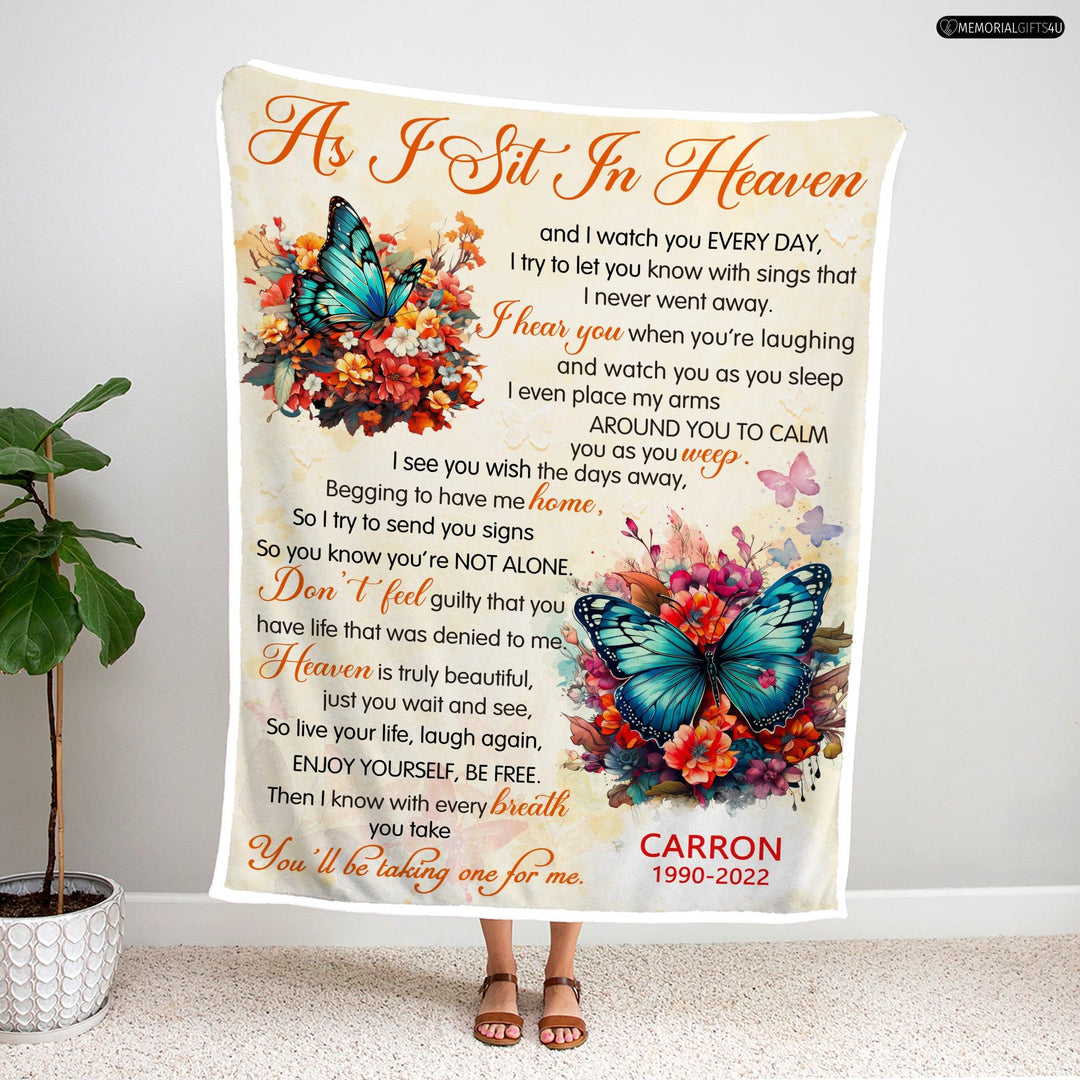 As I Sit In Heaven - Sympathy Blanket For Loss Of Mother