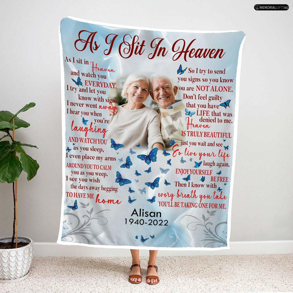As I Sit In Heaven - Sympathy gifts for loss of mother Fleece Blanket