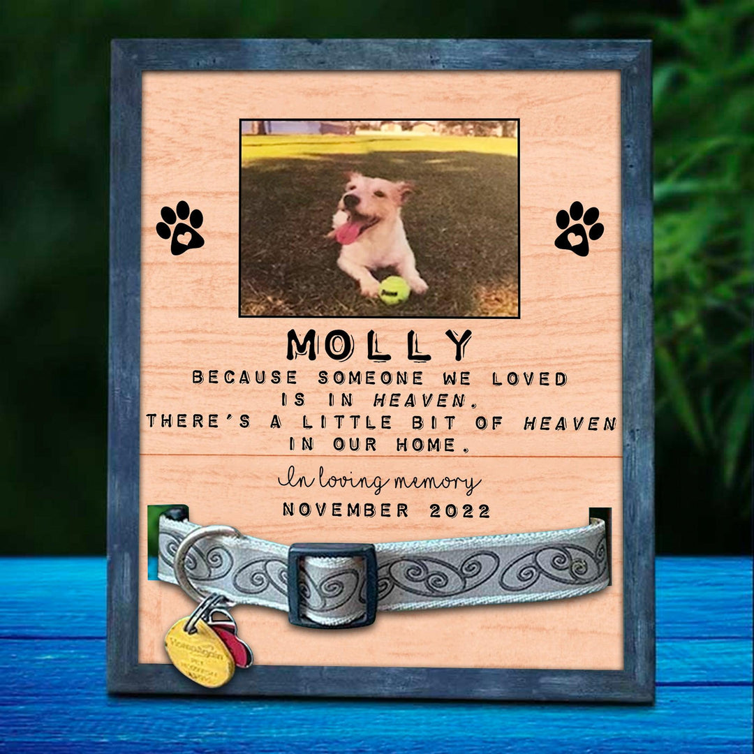 Because Someone We Loved Dog Collar Frame - Memorial Picture Frame