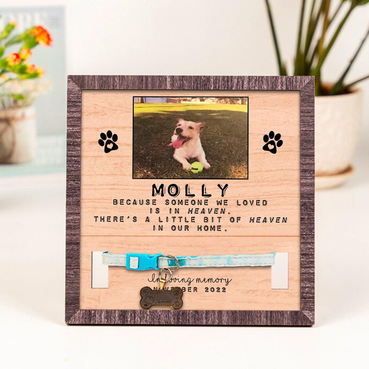 Because Someone We Loved Dog Collar Frame - Memorial Picture Frame