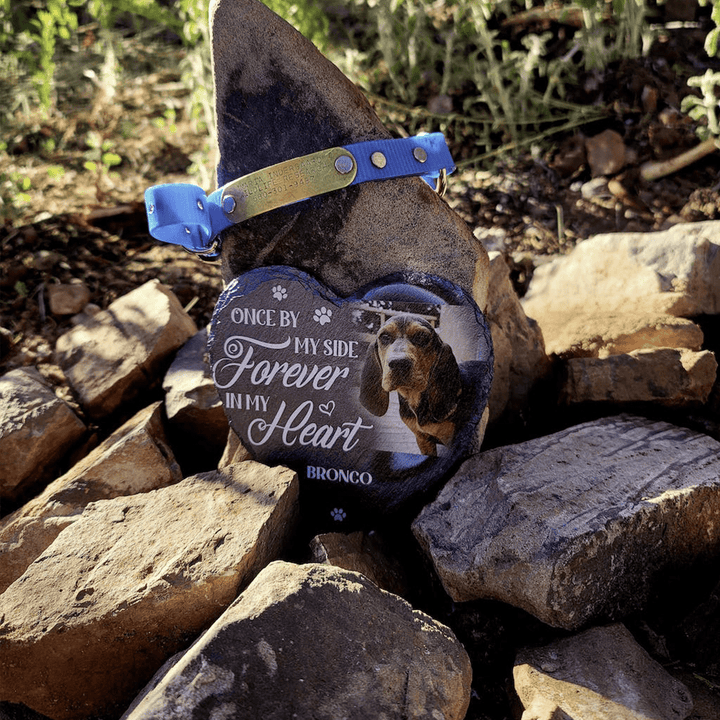 Once By My Side, Forever In My Heart- Personalized Dog Memorial Stone