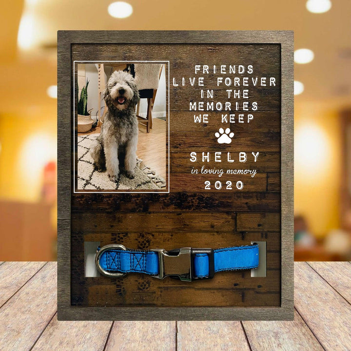 Friends  Live Forever Dog Collar Frame - Memorial Picture Frame