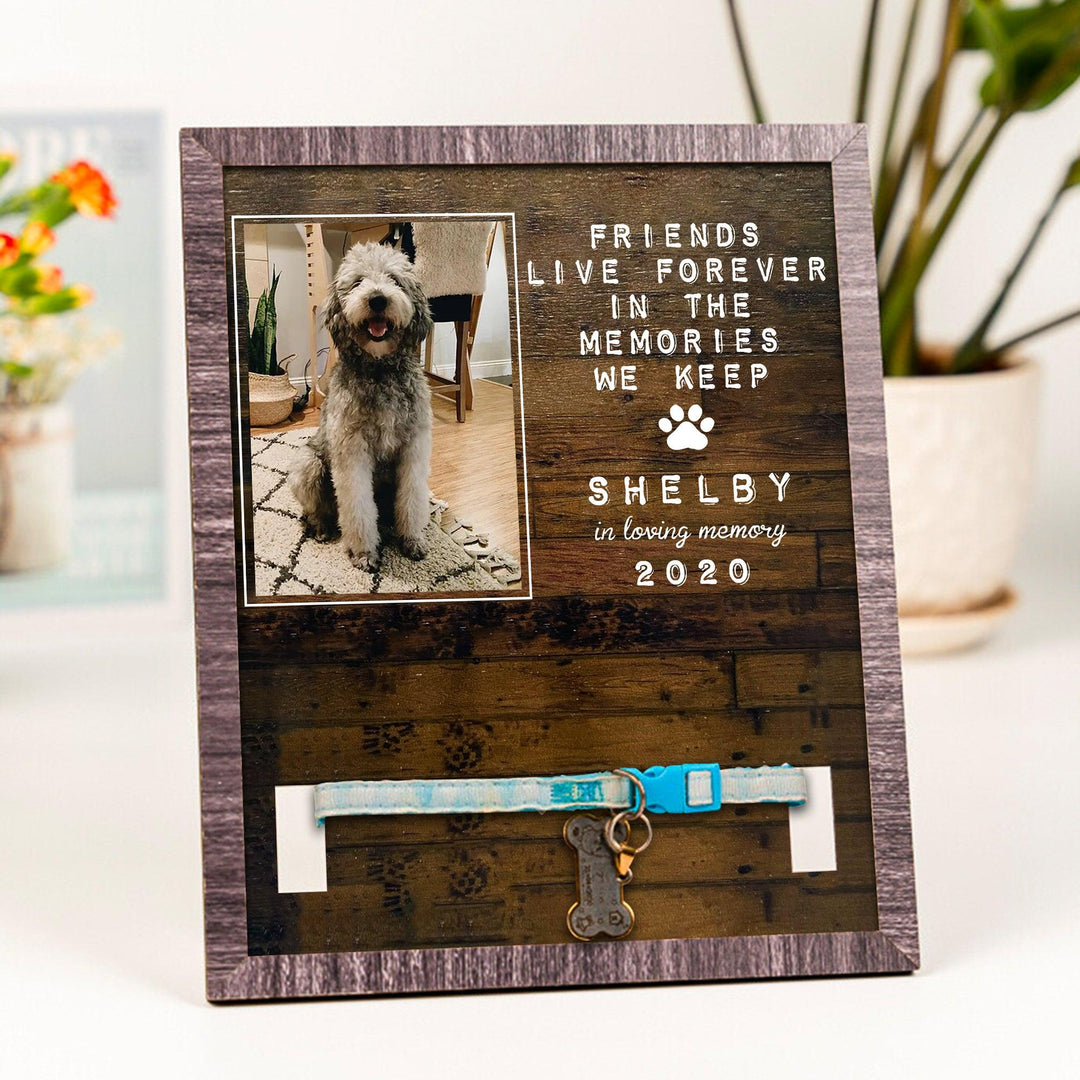 Friends  Live Forever Dog Collar Frame - Memorial Picture Frame