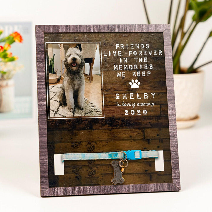 Friends  Live Forever Dog Collar Frame - Memorial Picture Frame