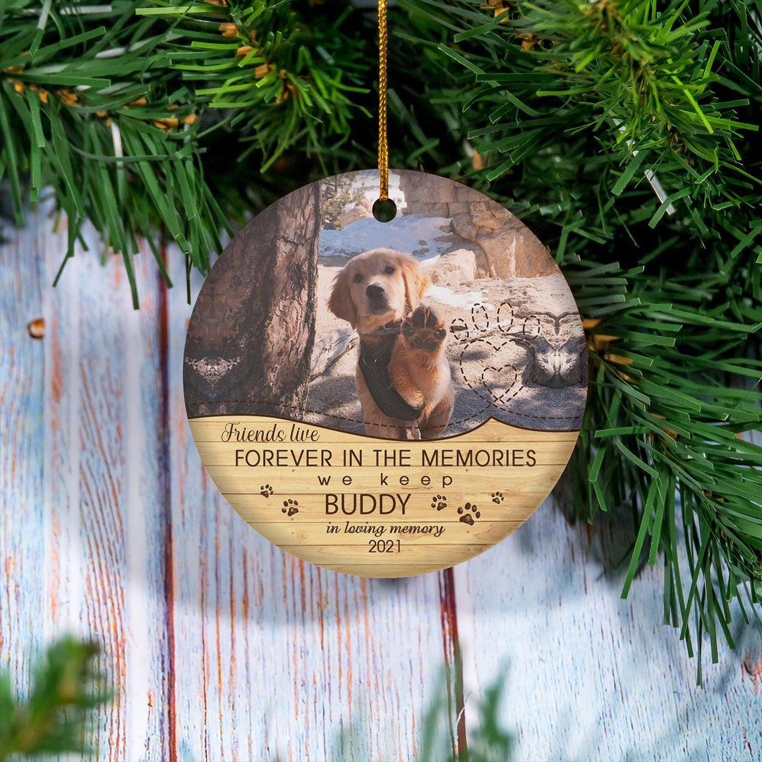 Friends Live Forever - Personalized Dog Memorial Ornament