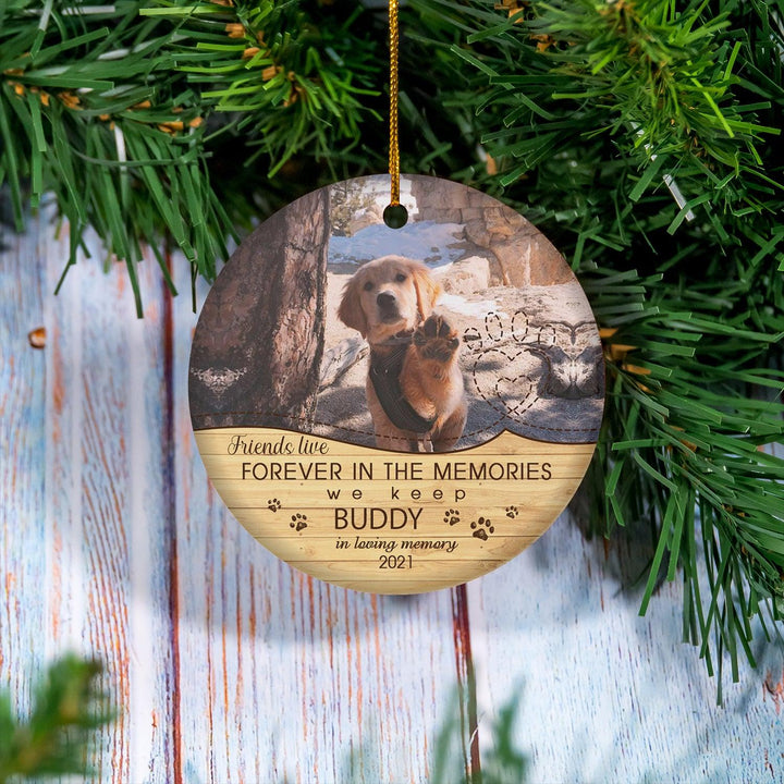 Friends Live Forever - Personalized Dog Memorial Ornament
