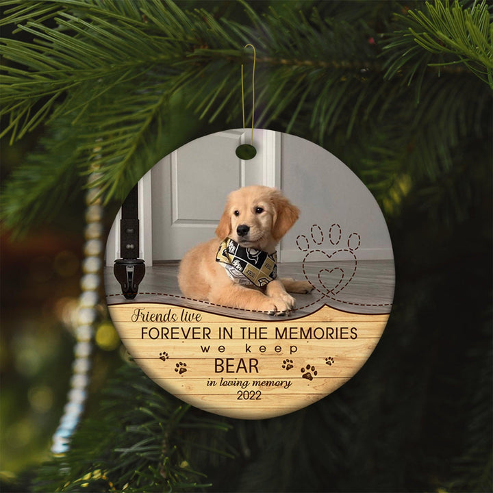 Friends Live Forever - Personalized Dog Memorial Ornament