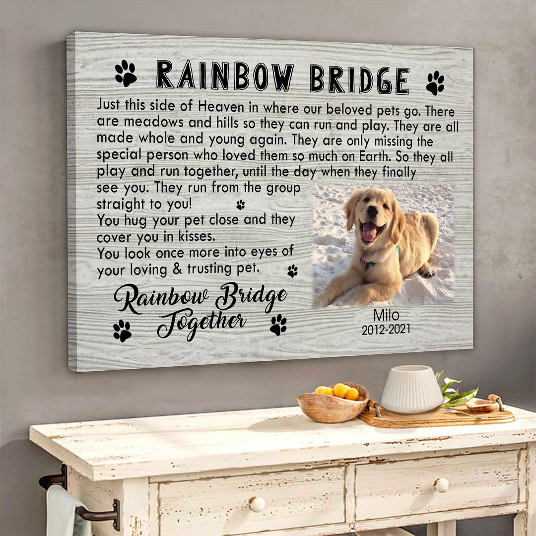 Rainbow Bridge - Dog Memorial Canvas