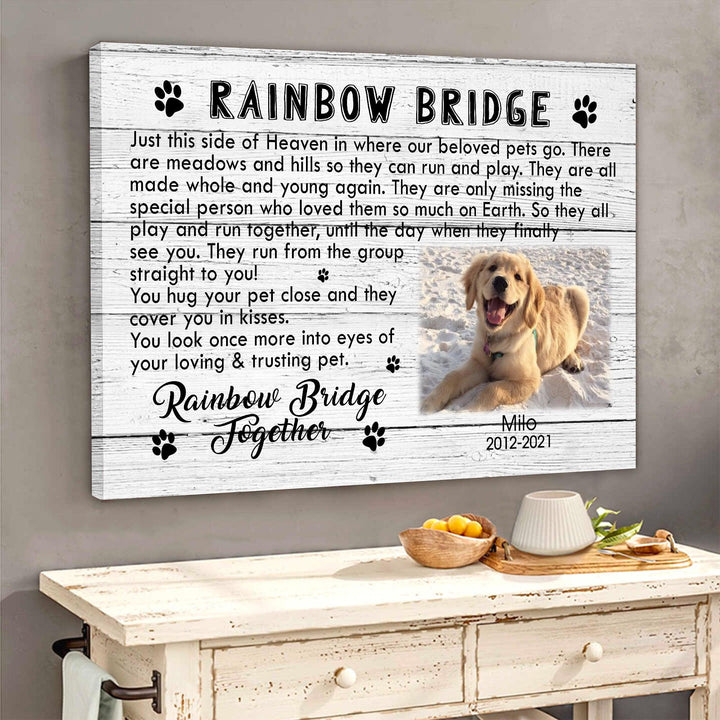 Rainbow Bridge - Dog Memorial Canvas