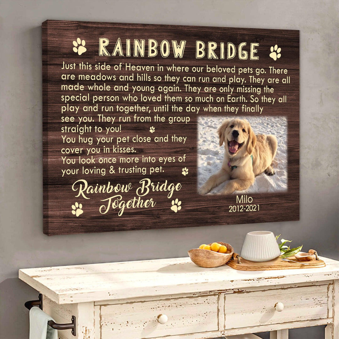 Rainbow Bridge - Dog Memorial Canvas
