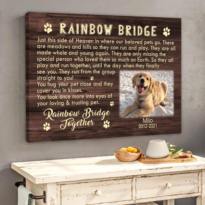 Rainbow Bridge - Dog Memorial Canvas