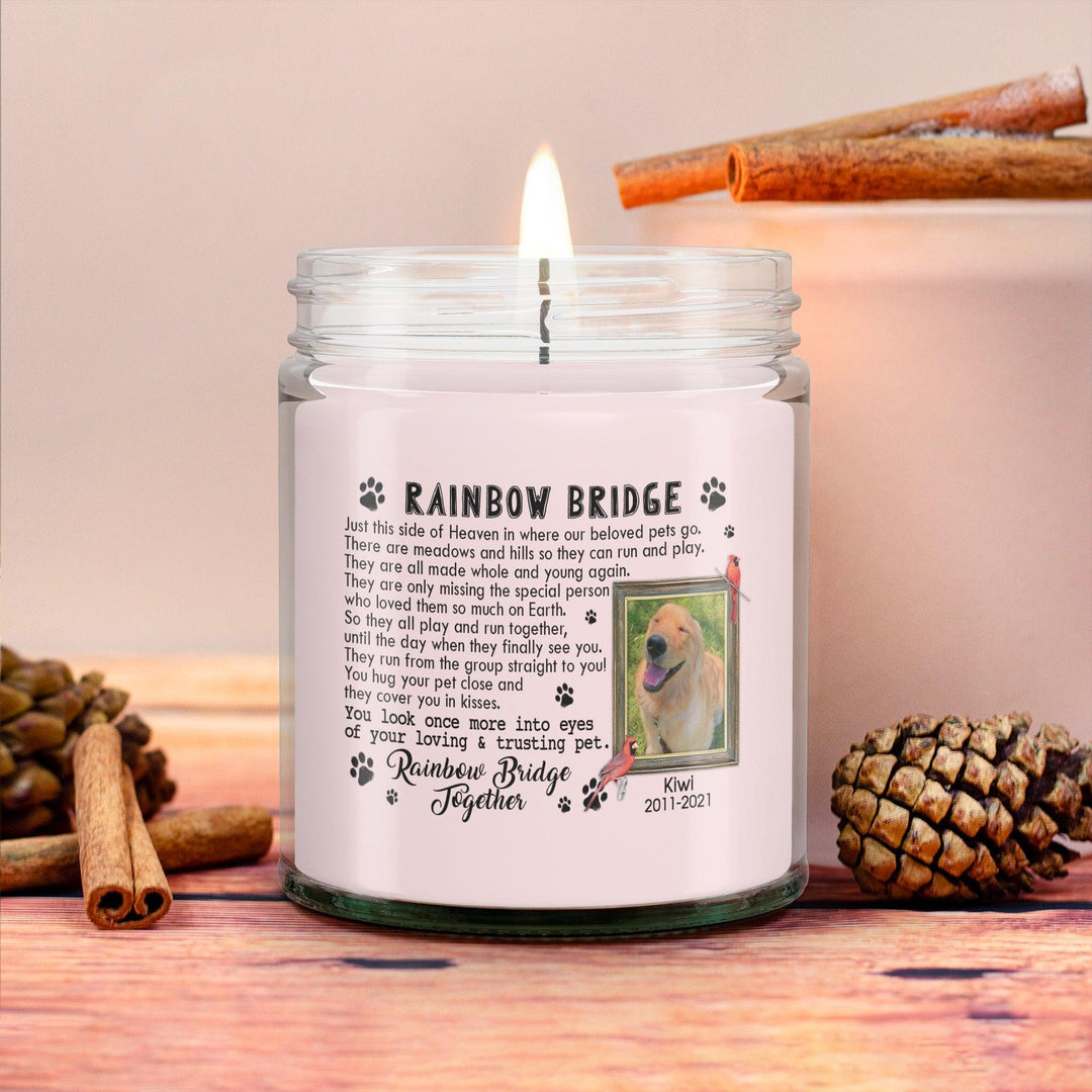 Rainbow Bridge - Personalized Dog Memory Candle