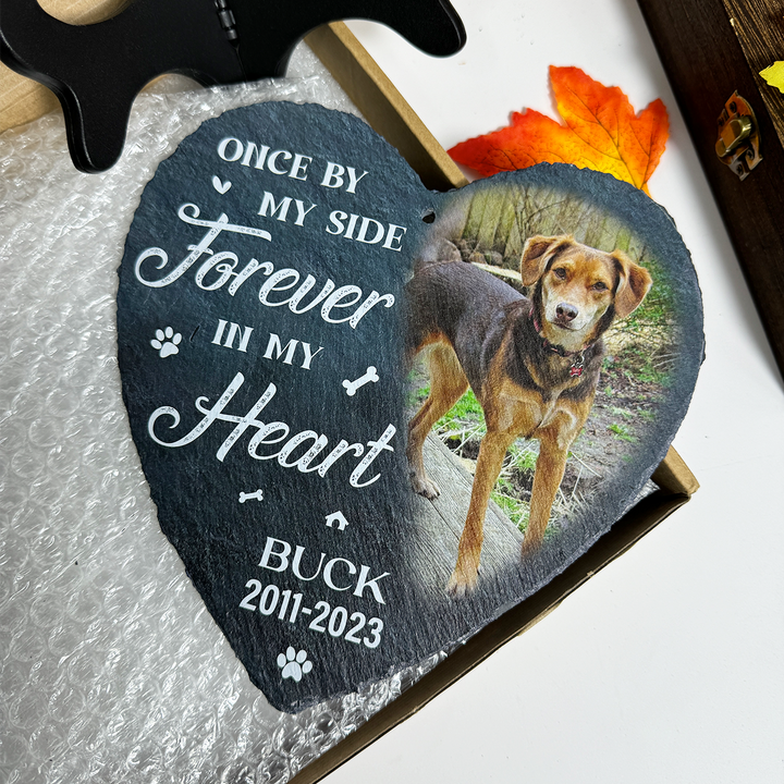 Once By My Side, Forever In My Heart- Personalized Dog Memorial Stone