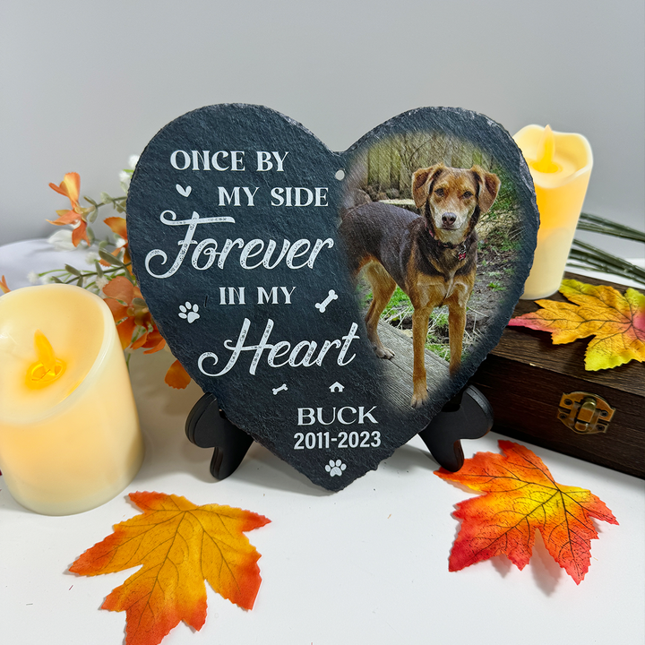 Once By My Side, Forever In My Heart- Personalized Dog Memorial Stone