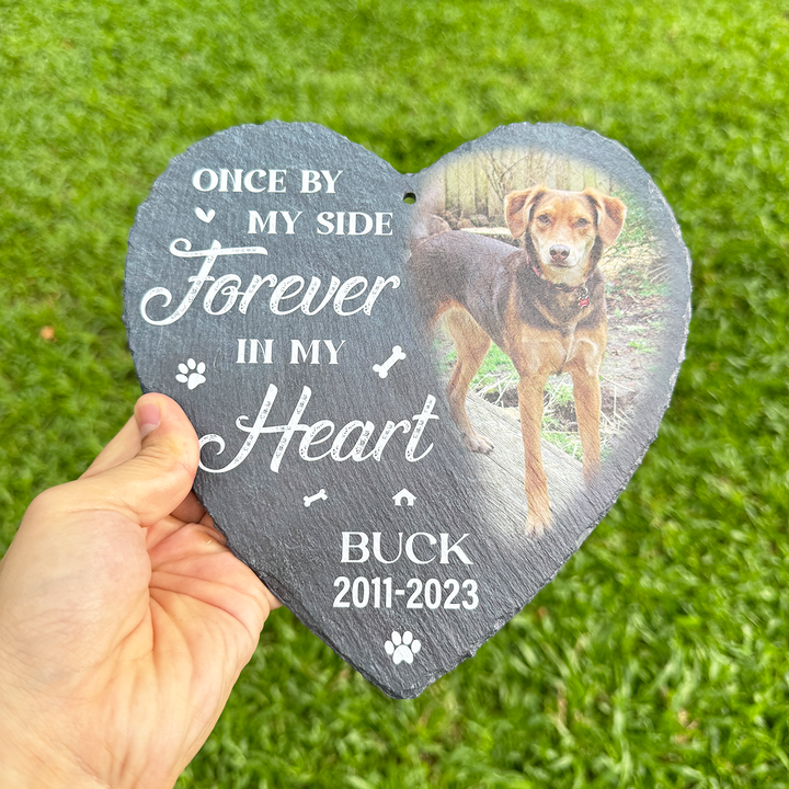 Once By My Side, Forever In My Heart- Personalized Dog Memorial Stone