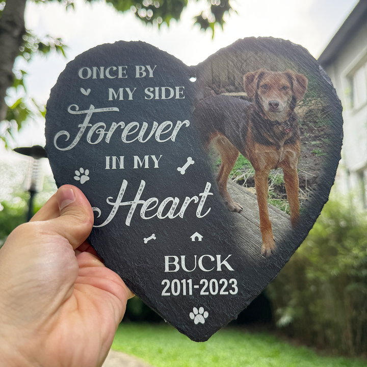 Once By My Side, Forever In My Heart- Personalized Dog Memorial Stone