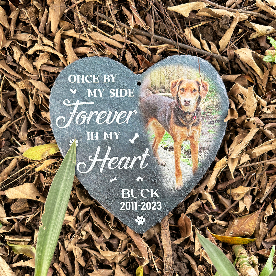 Once By My Side, Forever In My Heart- Personalized Dog Memorial Stone