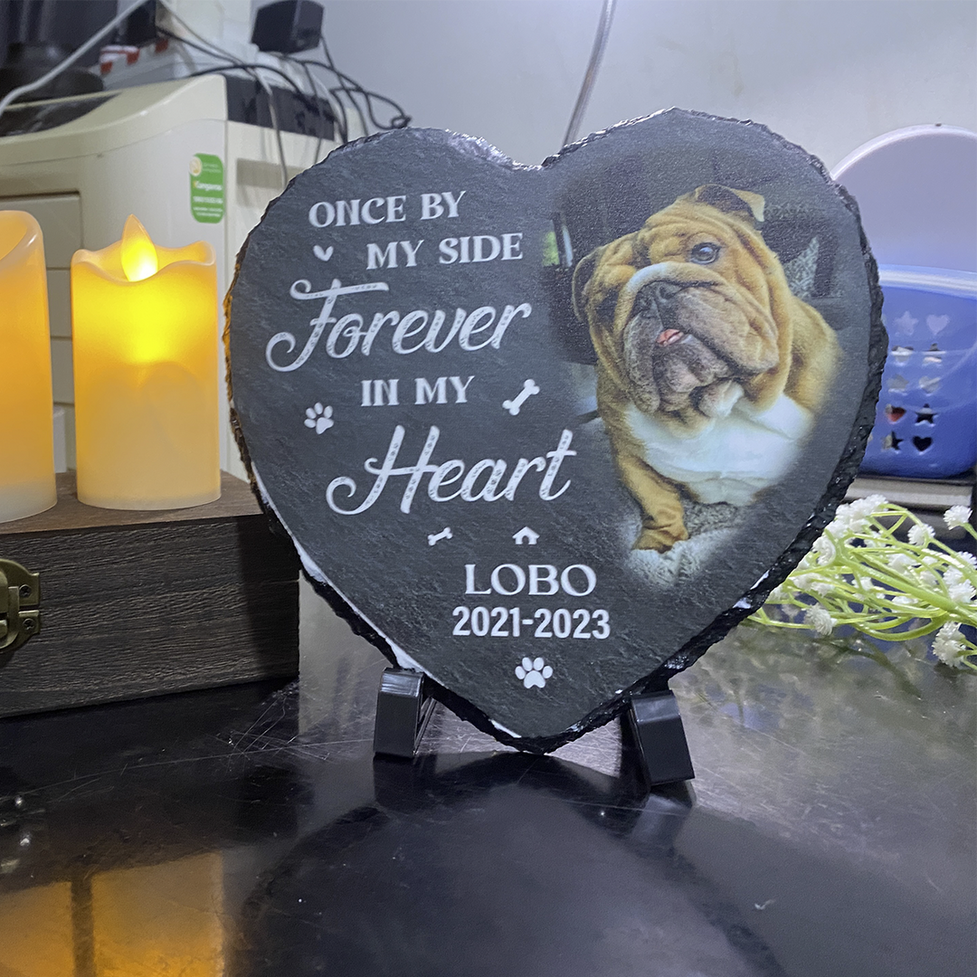 Once By My Side, Forever In My Heart- Personalized Dog Memorial Stone