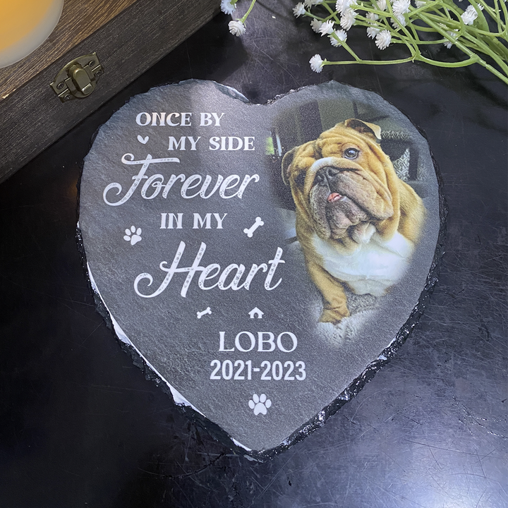 Once By My Side, Forever In My Heart- Personalized Dog Memorial Stone