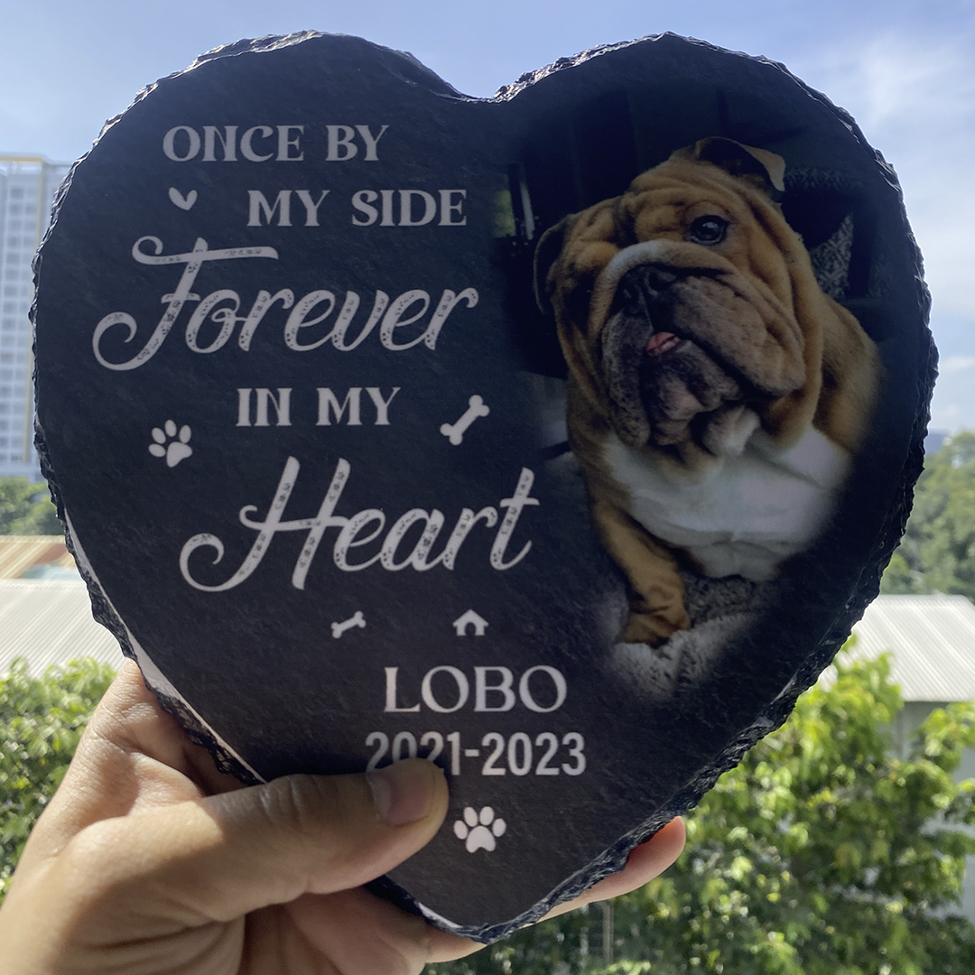 Once By My Side, Forever In My Heart- Personalized Dog Memorial Stone