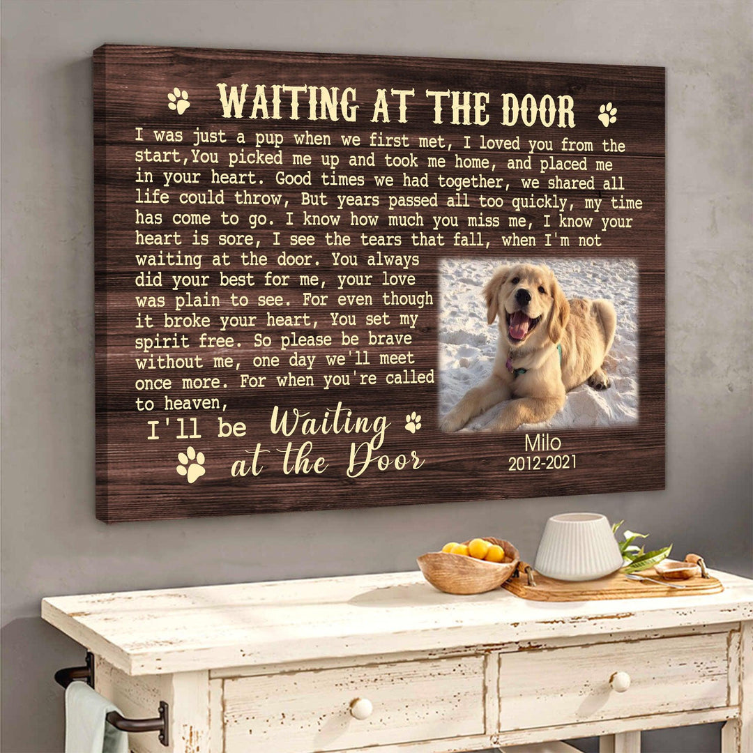 Waiting At The Door - Dog Memorial Canvas