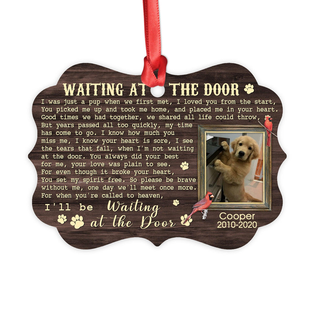 Waiting at the door - Dog Memorial Ornament