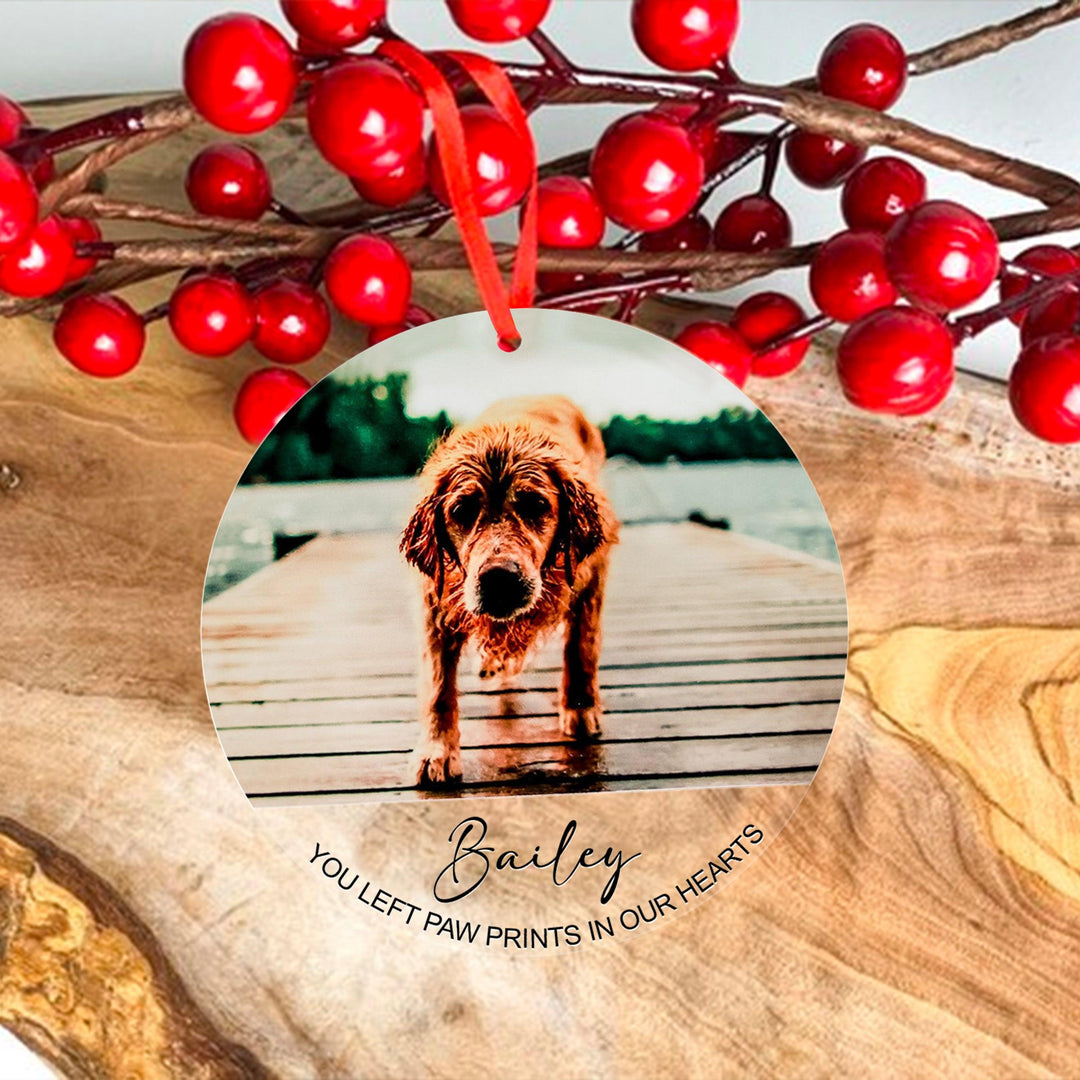 You Left Paw Prints In Our Hearts - Dog Memorial Ornament