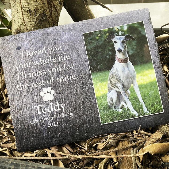 Heartwarming Tribute- I Loved You Your Whole Life, I'll Miss You For The Rest of Mine- Personalized Dog Memorial Stone