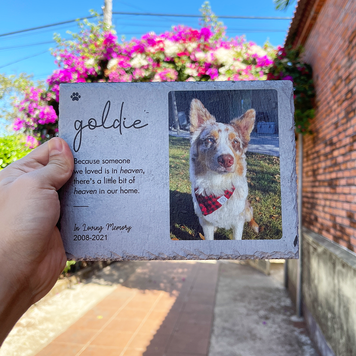 Because Someone We Love is in Heaven - Personalized Dog Memorial Stone