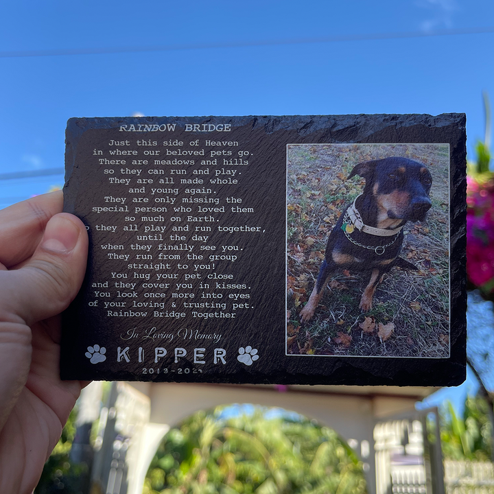 Rainbow Bridge Poem - Personalized Dog Memorial Stone