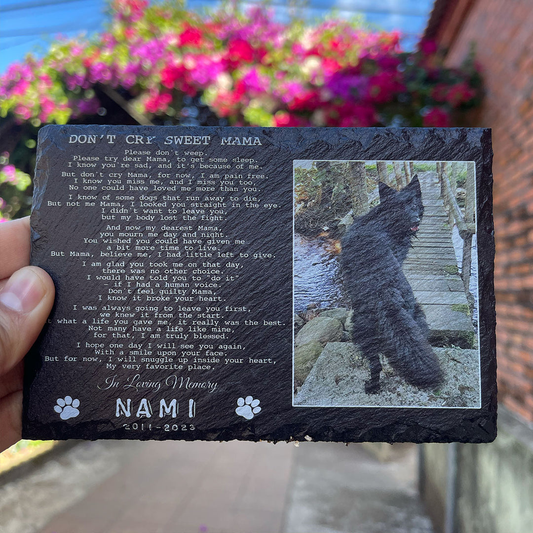 Don't Cry Sweet Mama Poem- Personalized Dog Memorial Stone