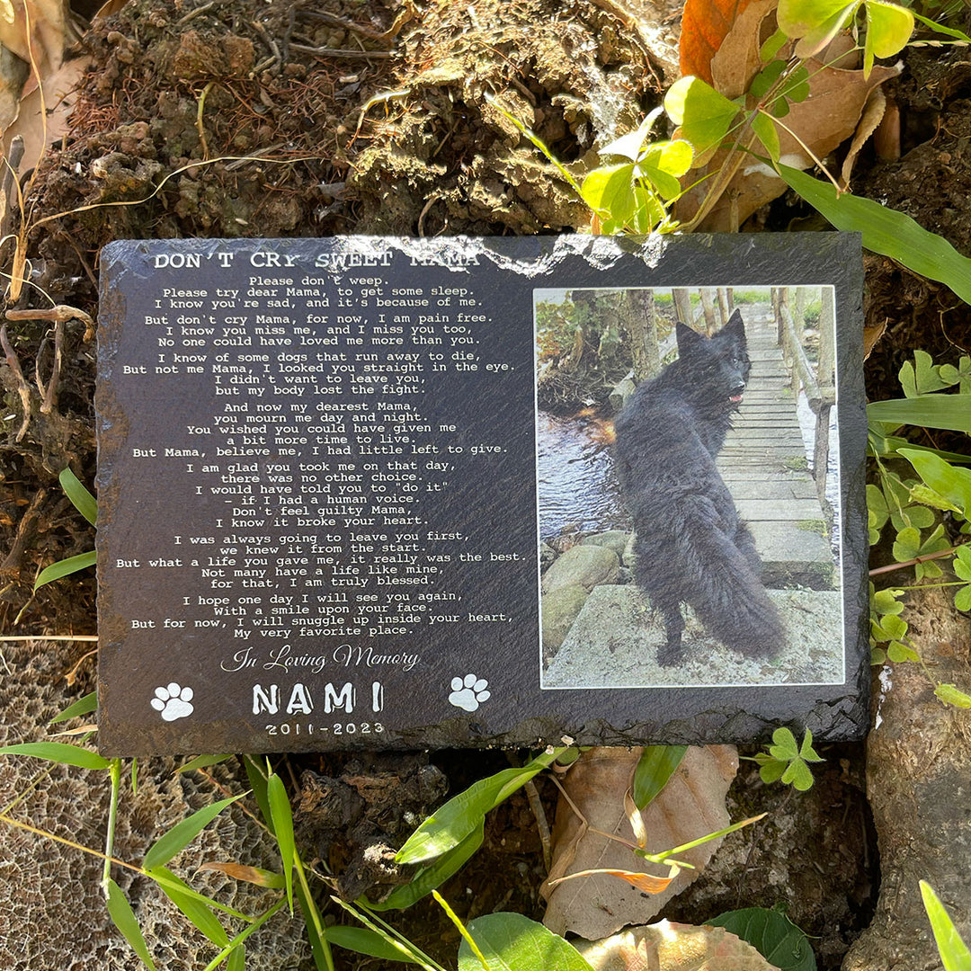 Don't Cry Sweet Mama Poem- Personalized Dog Memorial Stone