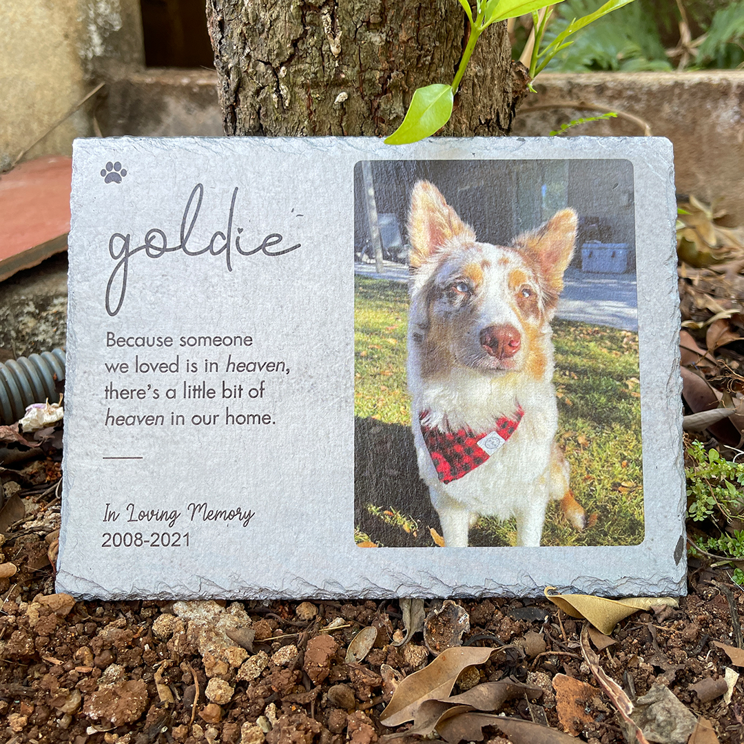 Because Someone We Love is in Heaven - Personalized Dog Memorial Stone