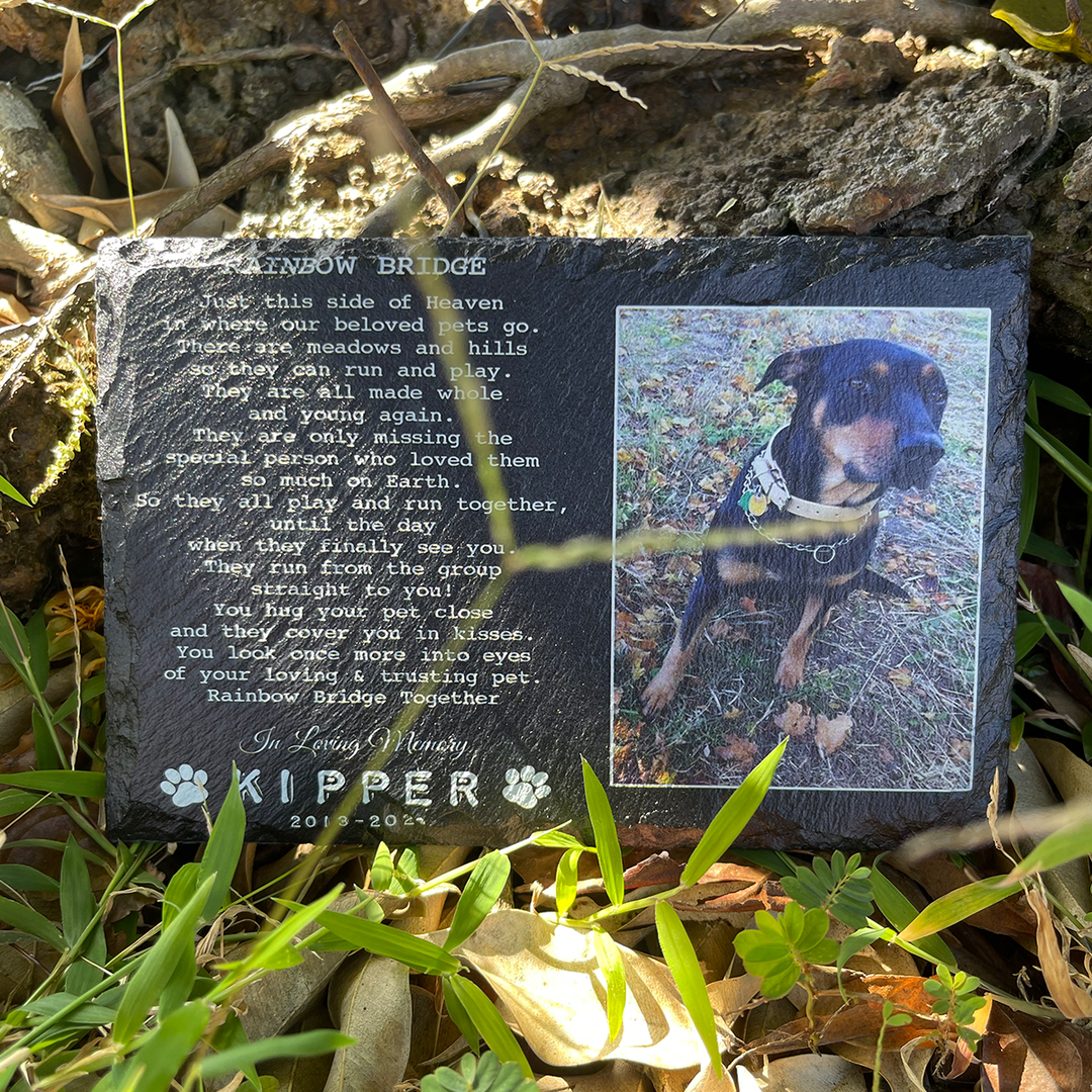 Rainbow Bridge Poem - Personalized Dog Memorial Stone