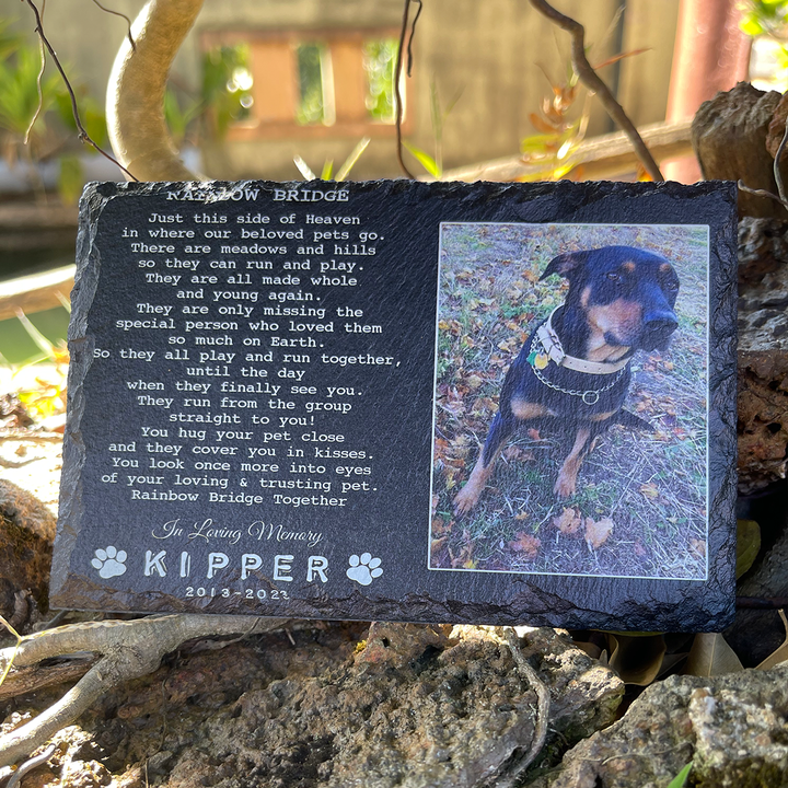 Rainbow Bridge Poem - Personalized Dog Memorial Stone