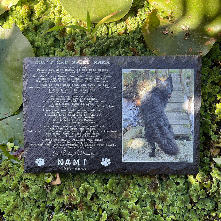 Don't Cry Sweet Mama Poem- Personalized Dog Memorial Stone