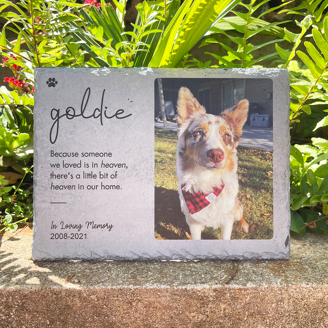 Because Someone We Love is in Heaven - Personalized Dog Memorial Stone