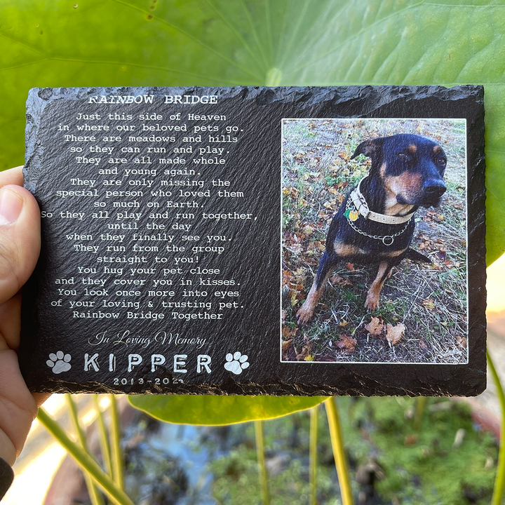 Rainbow Bridge Poem - Personalized Dog Memorial Stone